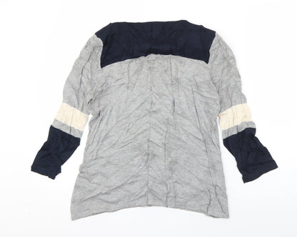 Next Womens Grey Boat Neck  Cotton Pullover Jumper Size 10