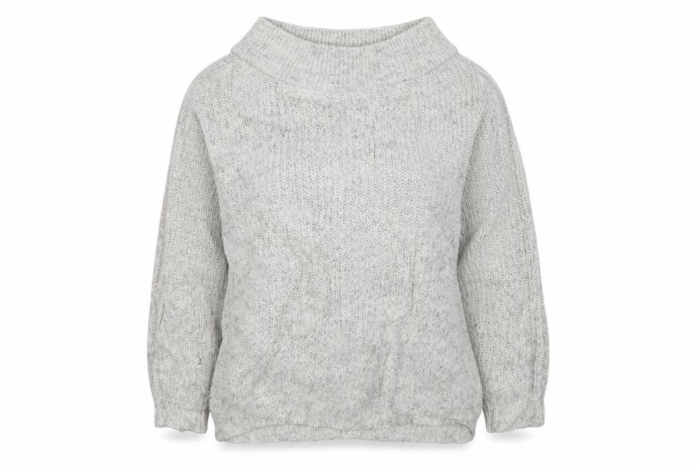 New Look Womens Grey Boat Neck  Acrylic Pullover Jumper Size M