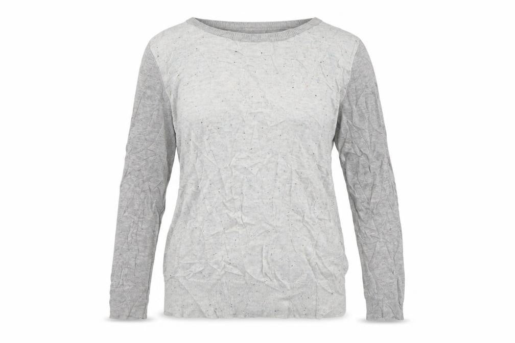 Warehouse Womens Grey Round Neck  Cotton Pullover Jumper Size 10