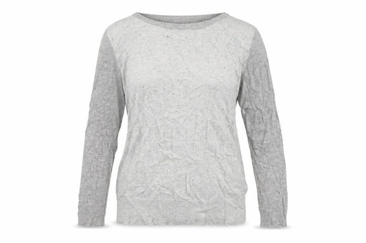 Warehouse Womens Grey Round Neck  Cotton Pullover Jumper Size 10