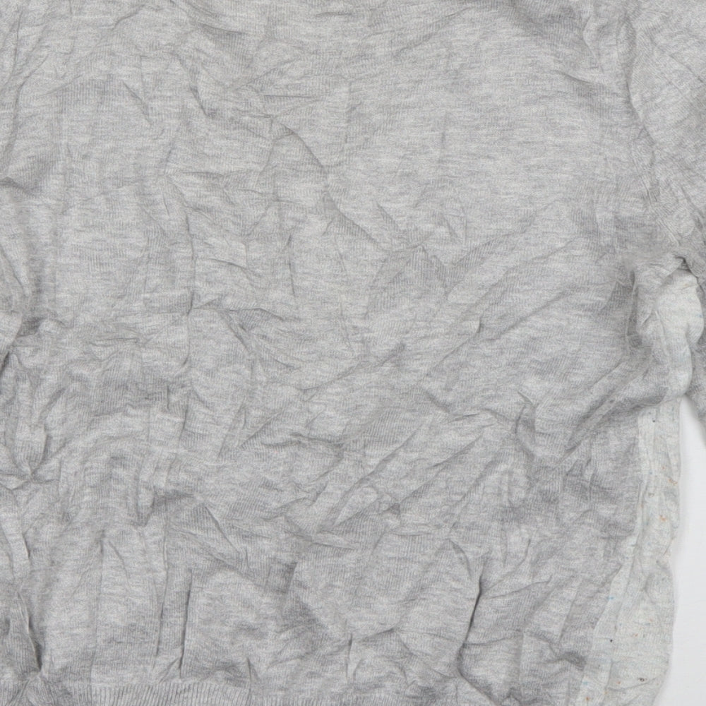 Warehouse Womens Grey Round Neck  Cotton Pullover Jumper Size 10