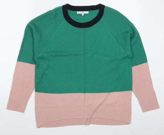 NEXT Womens Green Round Neck  Acrylic Pullover Jumper Size M   - Pink