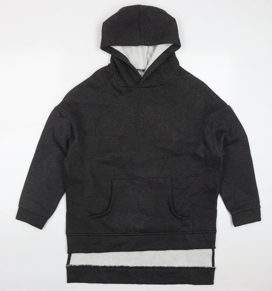 Indigo Blue Womens Grey  Cotton Pullover Hoodie Size S  Pullover