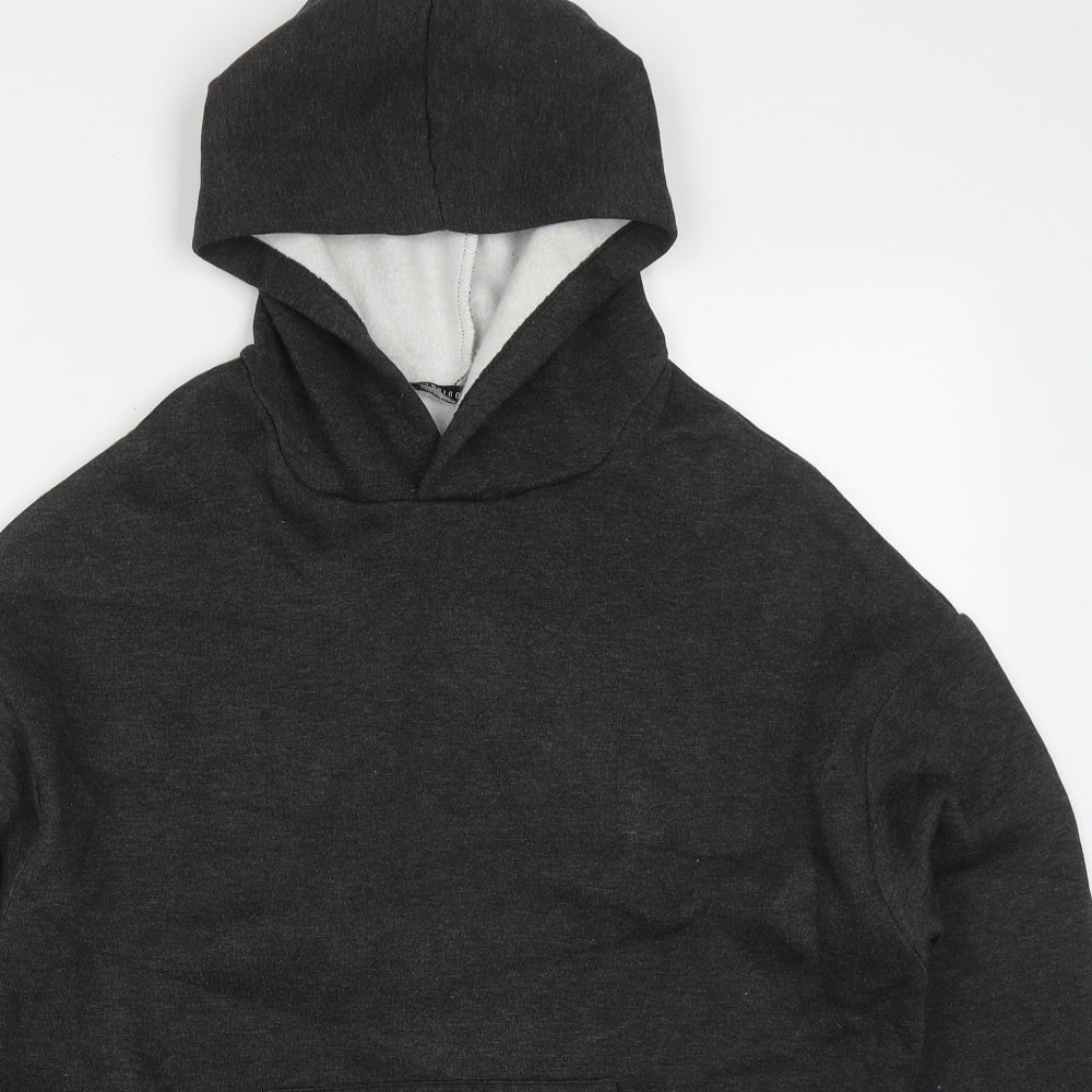 Indigo Blue Womens Grey  Cotton Pullover Hoodie Size S  Pullover