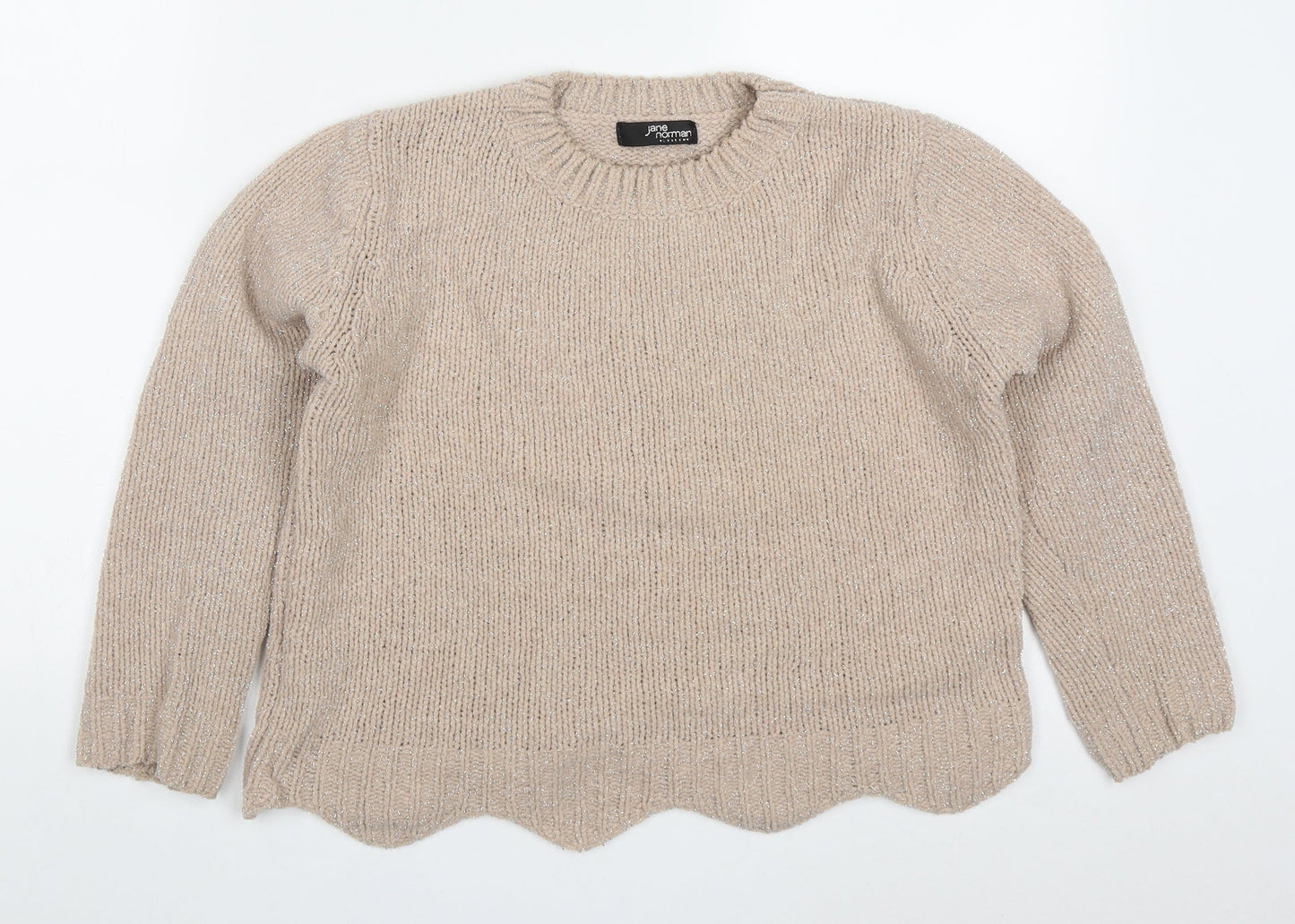 Jane Norman Womens Pink Round Neck  Polyester Pullover Jumper Size 8