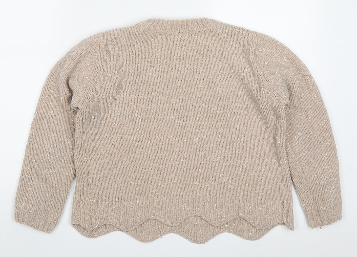 Jane Norman Womens Pink Round Neck  Polyester Pullover Jumper Size 8
