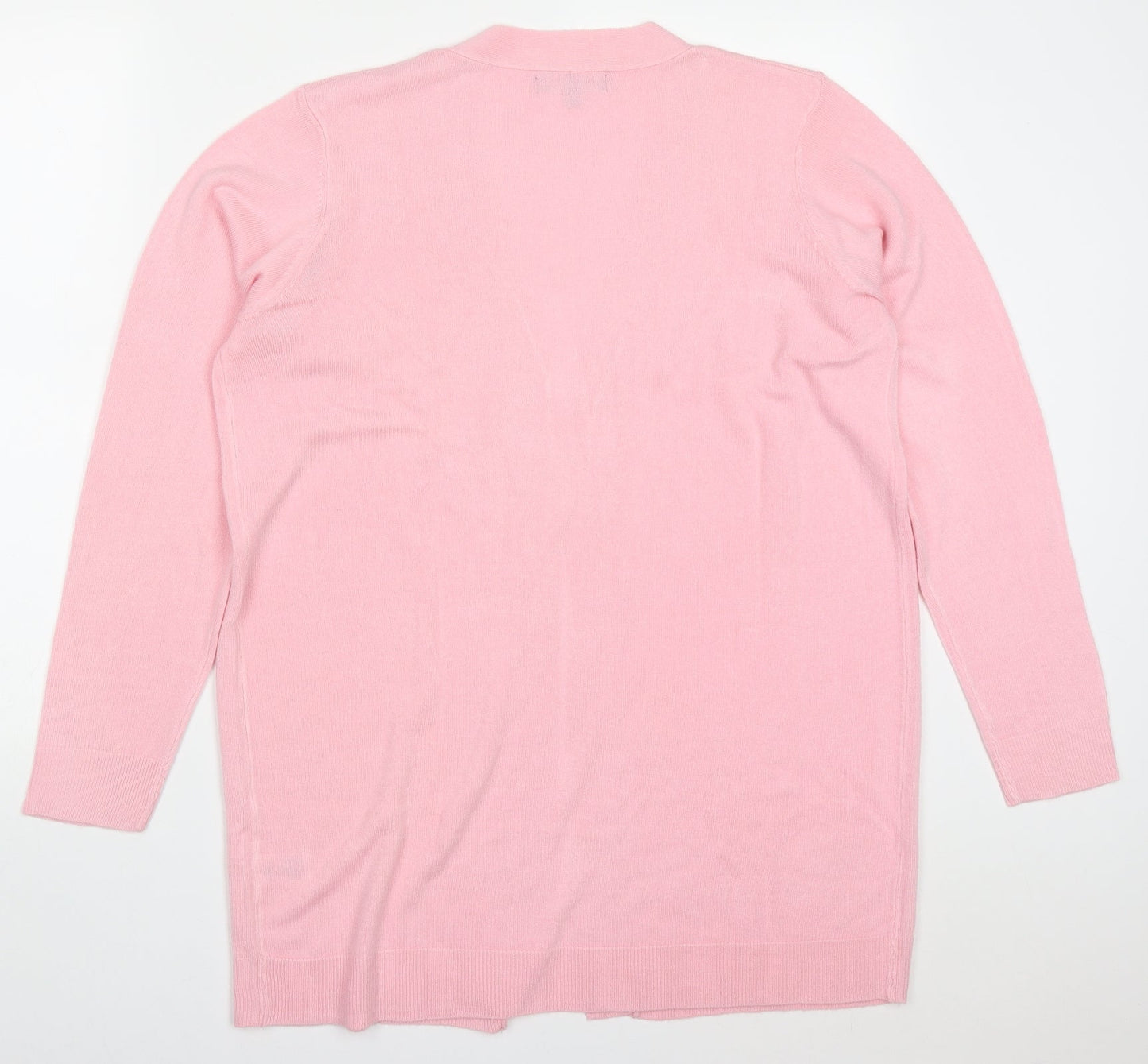 Studio Womens Pink V-Neck  Acrylic Cardigan Jumper Size 12
