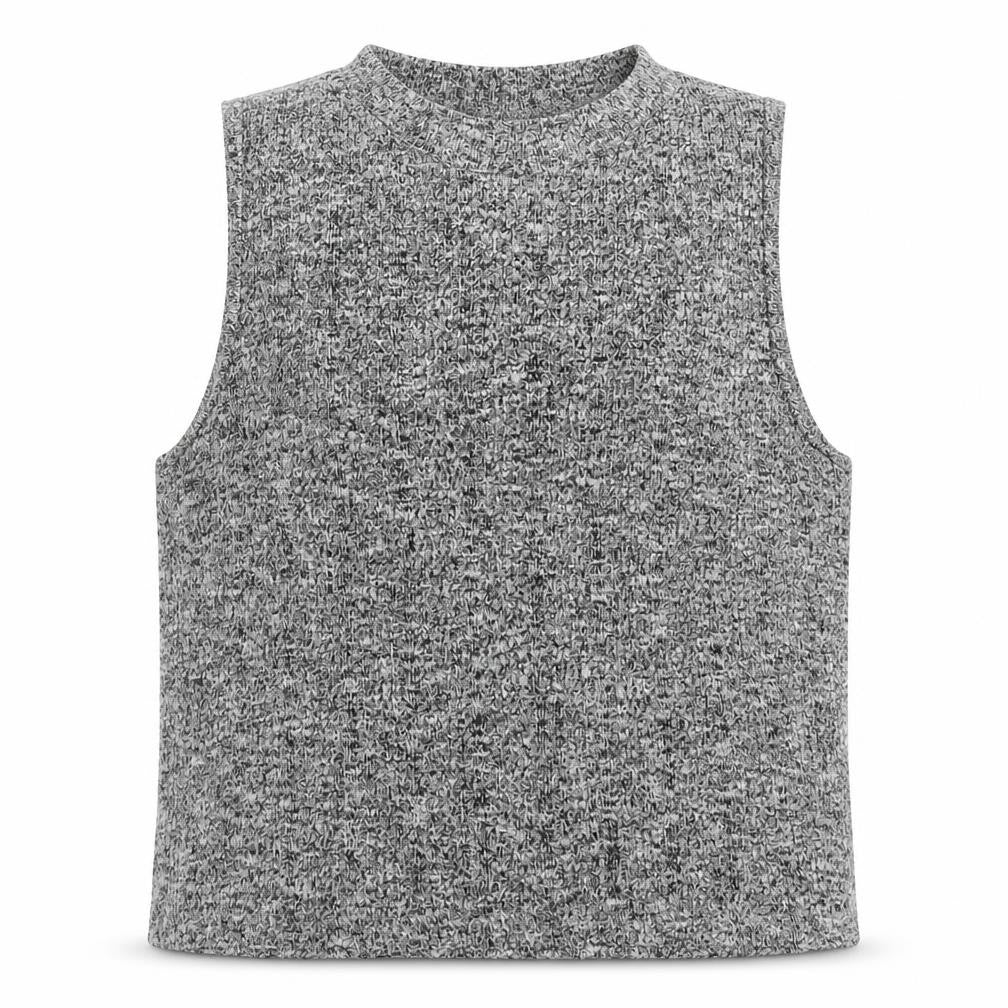 Candy Couture Girls Grey  Acrylic Basic Tank Size 12-13 Years Round Neck Pullover
