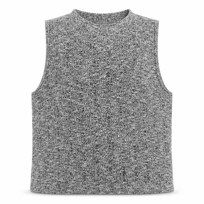 Candy Couture Girls Grey  Acrylic Basic Tank Size 12-13 Years Round Neck Pullover