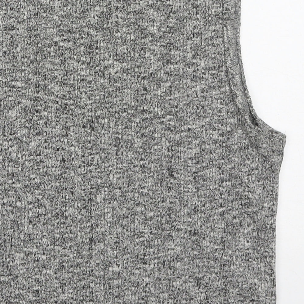 Candy Couture Girls Grey  Acrylic Basic Tank Size 12-13 Years Round Neck Pullover