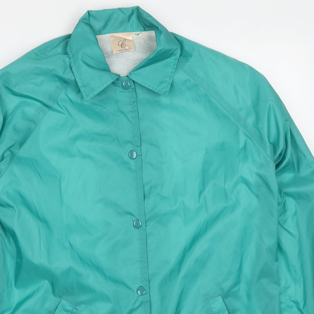 Compliments Womens Green   Jacket  Size 14  Button