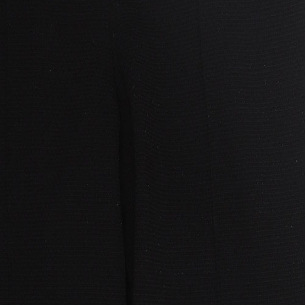Papaya Womens Black  Polyester Trousers  Size 12 L27 in Regular