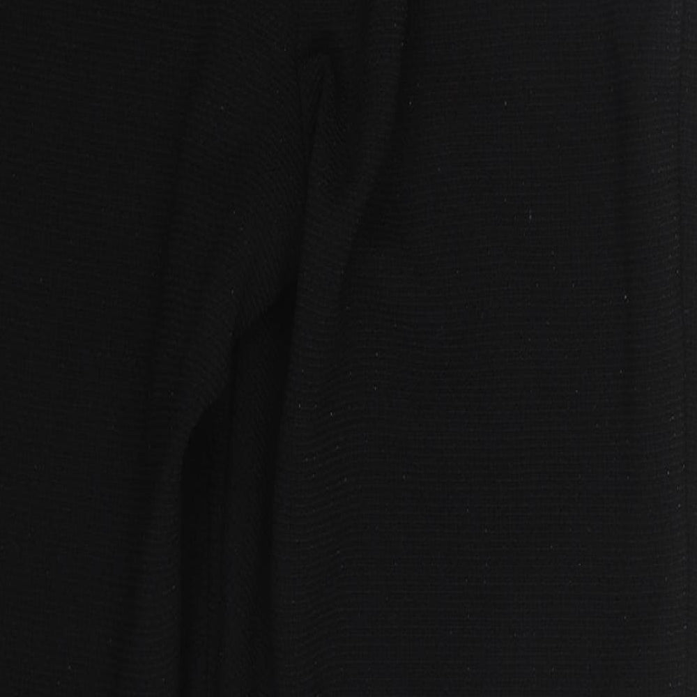 Papaya Womens Black  Polyester Trousers  Size 12 L27 in Regular