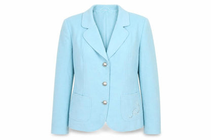 Gelco Womens Blue  Polyester Jacket Blazer Size 14