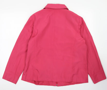 Bonmarché Womens Pink Overcoat Jacket Size M Zip