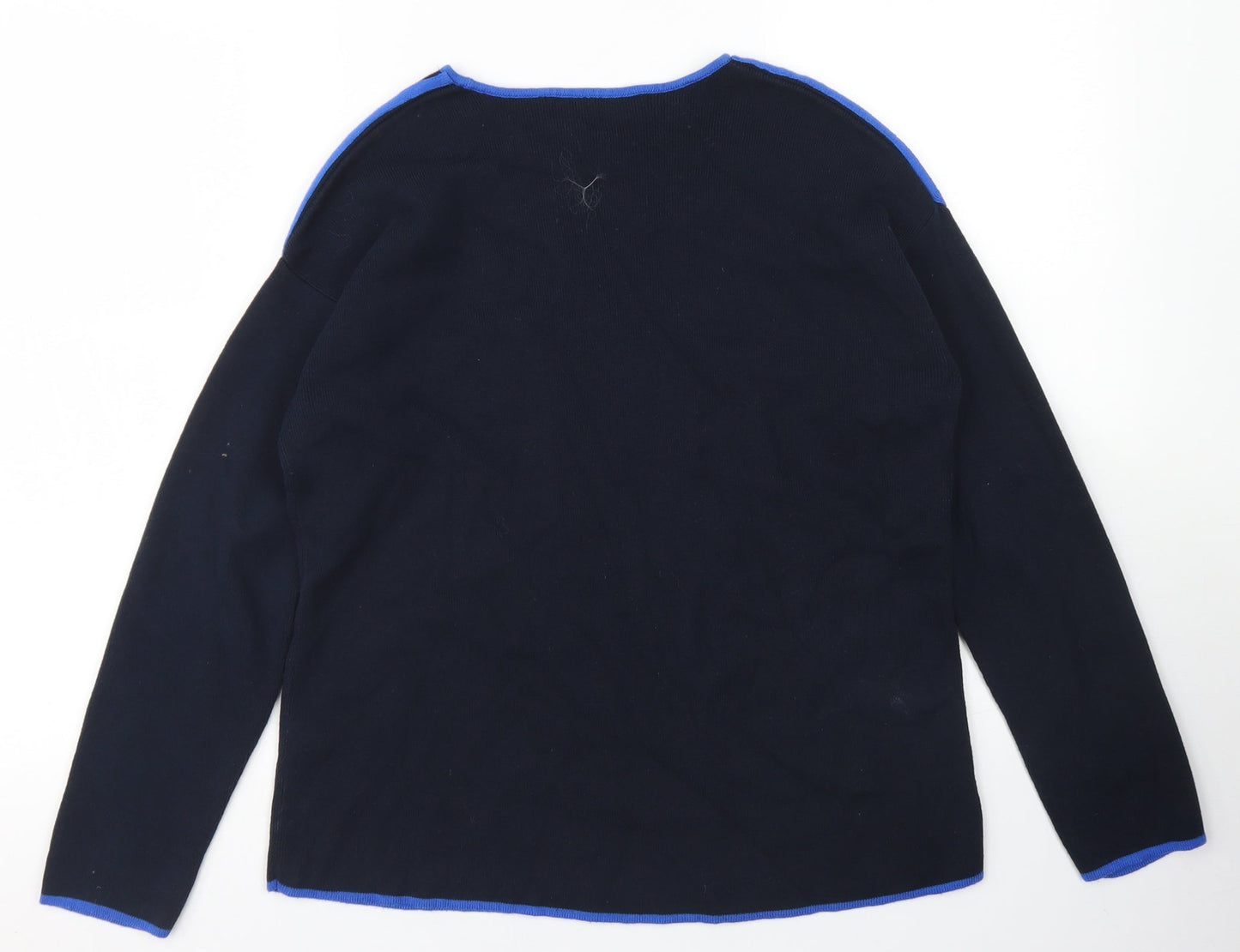 Dorothy Perkins Womens Blue Round Neck  Cotton Pullover Jumper Size 12