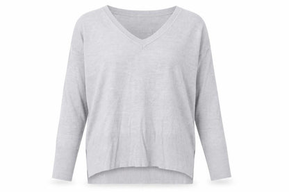 Dorothy Perkins Womens Grey V-Neck  Acrylic Pullover Jumper Size 14