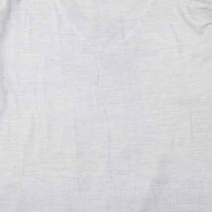 Dorothy Perkins Womens Grey V-Neck  Acrylic Pullover Jumper Size 14