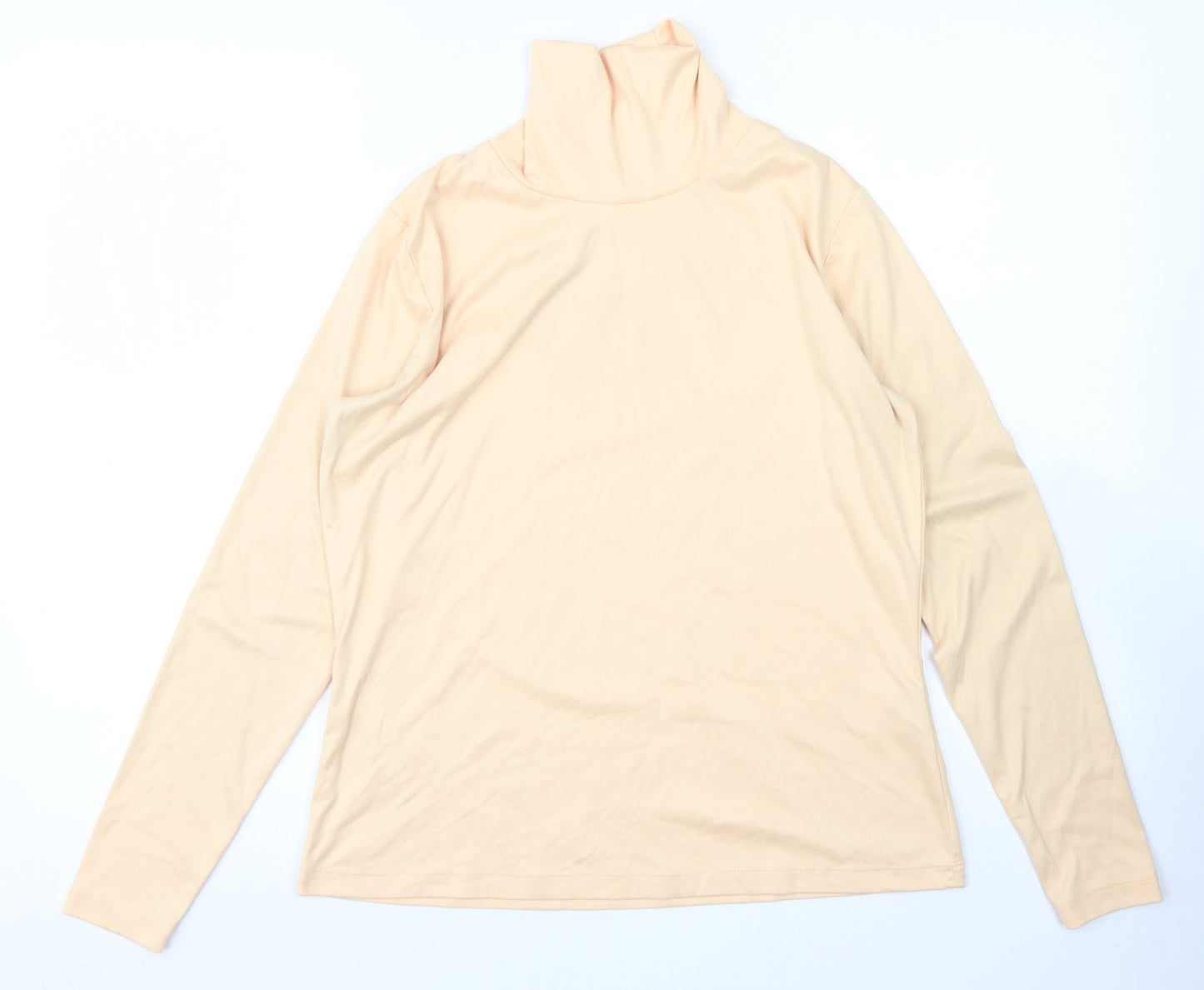 Green Lamb Womens Orange  Polyester Basic T-Shirt Size 12 High Neck