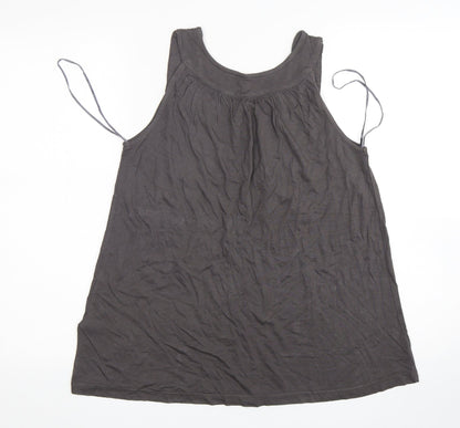 Monsoon Womens Grey  Viscose Basic Tank Size 10 Round Neck