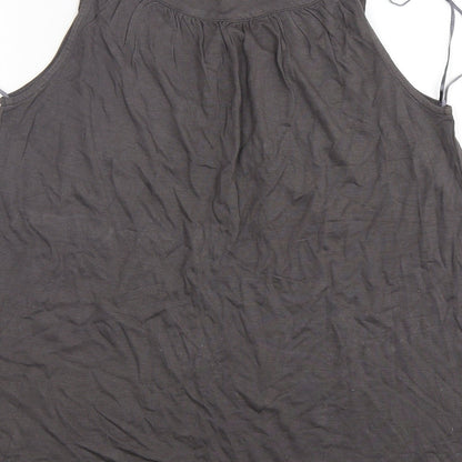 Monsoon Womens Grey  Viscose Basic Tank Size 10 Round Neck