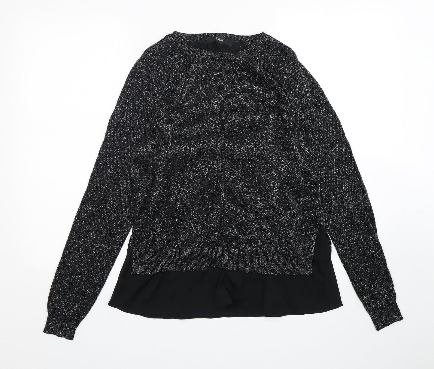 NEXT Womens Black Round Neck  Viscose Pullover Jumper Size 6