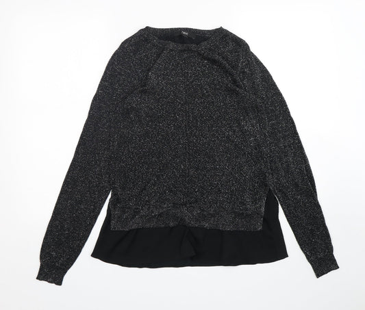 NEXT Womens Black Round Neck  Viscose Pullover Jumper Size 6