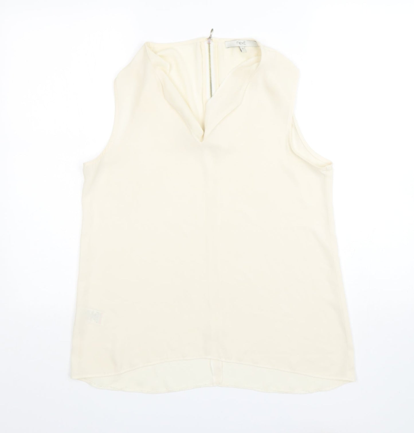 NEXT Womens Beige  Polyester Basic Blouse Size 10 V-Neck