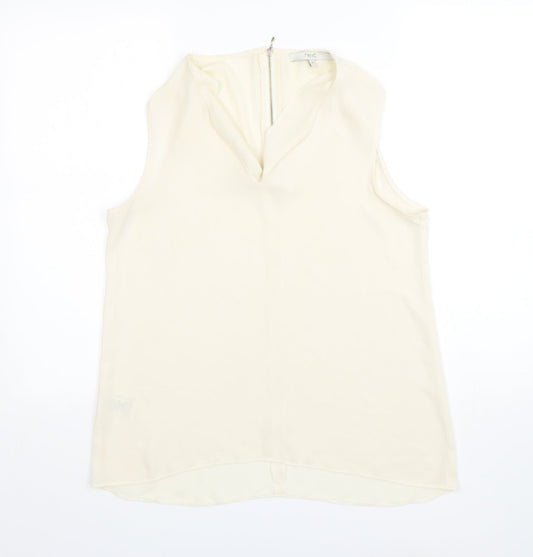 NEXT Womens Beige  Polyester Basic Blouse Size 10 V-Neck
