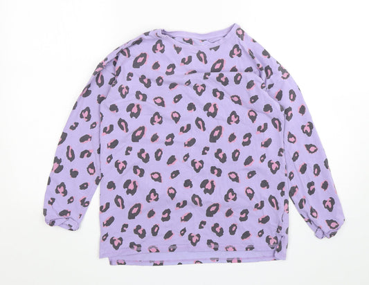 NEXT Girls Purple Animal Print Cotton Top Pyjama Top Size 11 Years