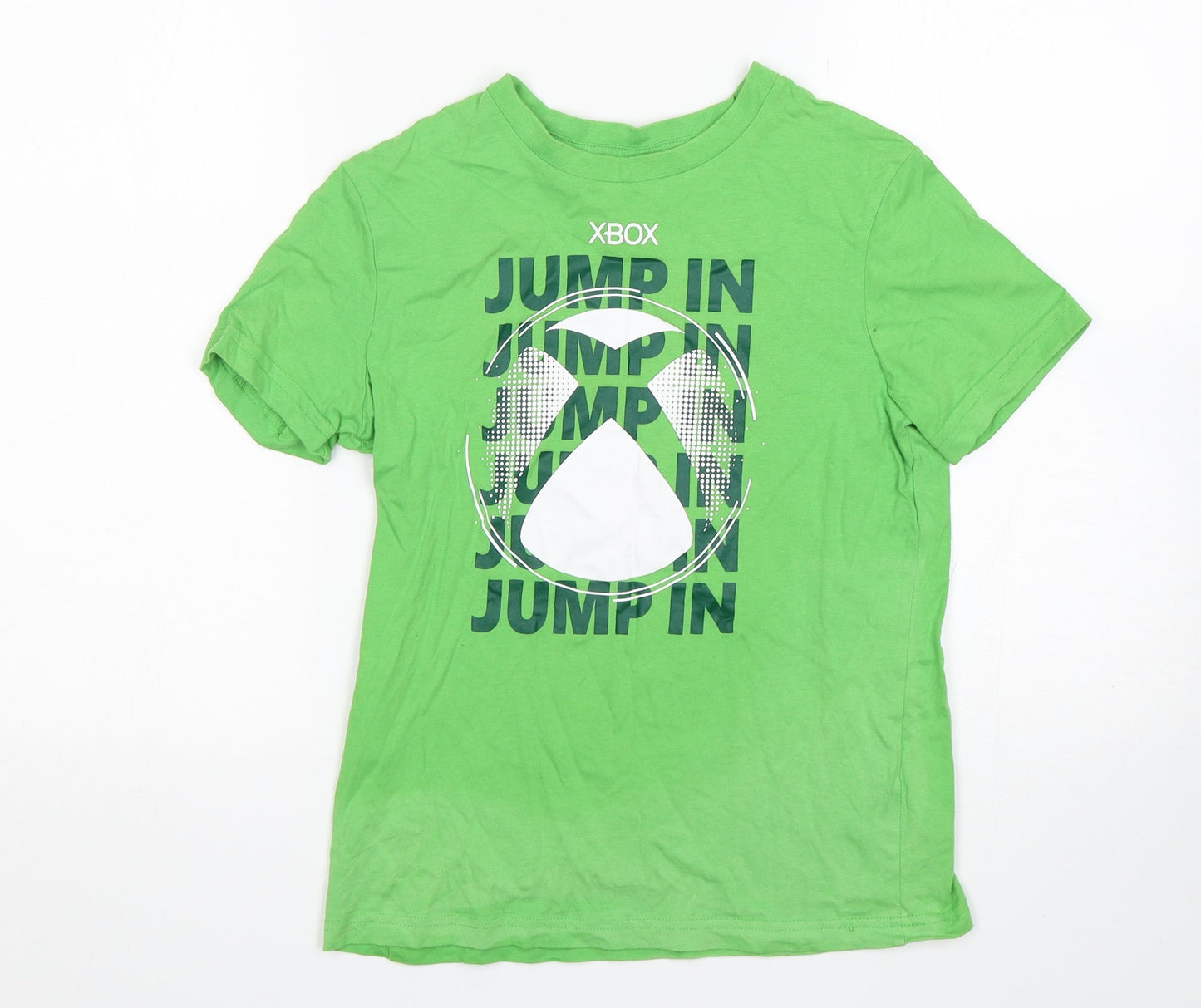 George Boys Green  Cotton Basic T-Shirt Size 10-11 Years Round Neck  - XBOX