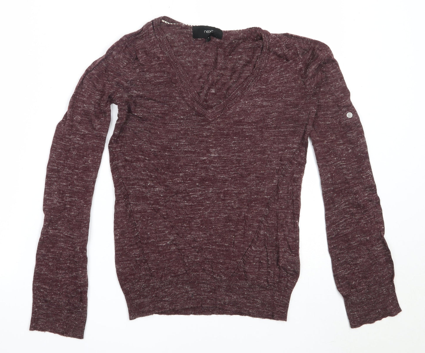 NEXT Womens Purple V-Neck  Acrylic Pullover Jumper Size 8