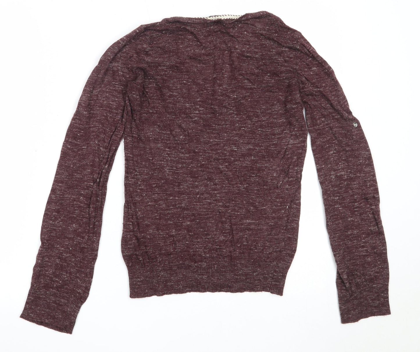 NEXT Womens Purple V-Neck  Acrylic Pullover Jumper Size 8