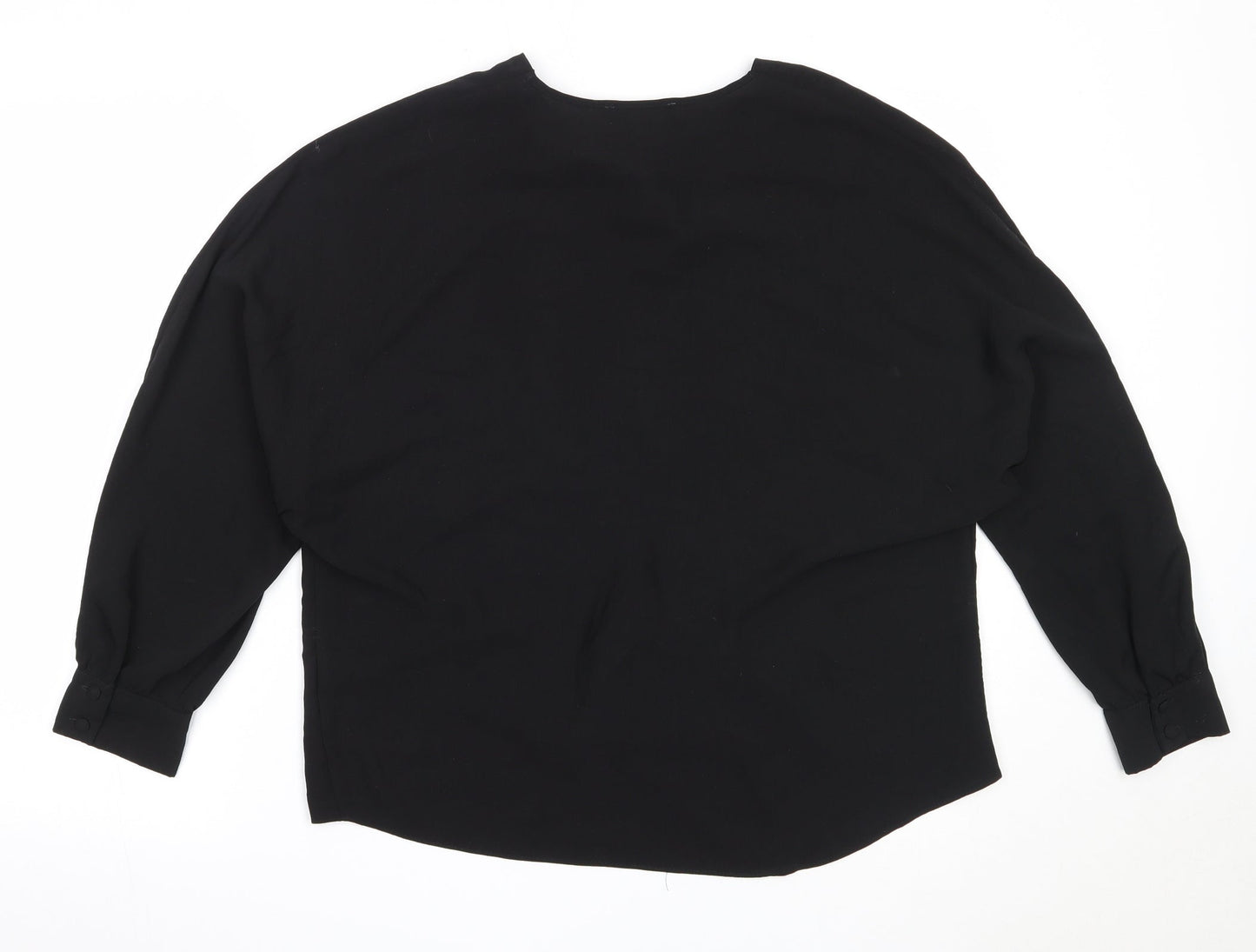 Primark Womens Black  Polyester Basic Blouse Size 12 V-Neck