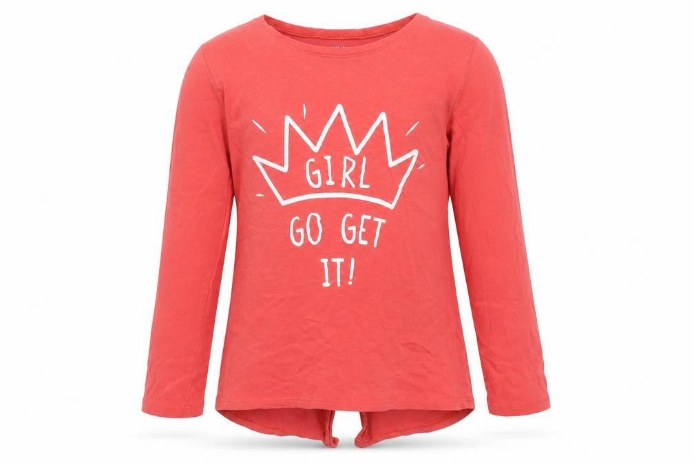 Matalan Girls Red  Cotton Basic T-Shirt Size 8 Years Round Neck