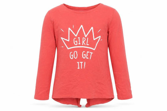 Matalan Girls Red  Cotton Basic T-Shirt Size 8 Years Round Neck