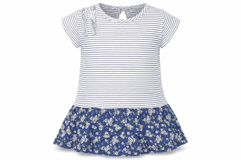 Nutmeg Girls Blue  Cotton Fit & Flare  Size 18-24 Months  Round Neck