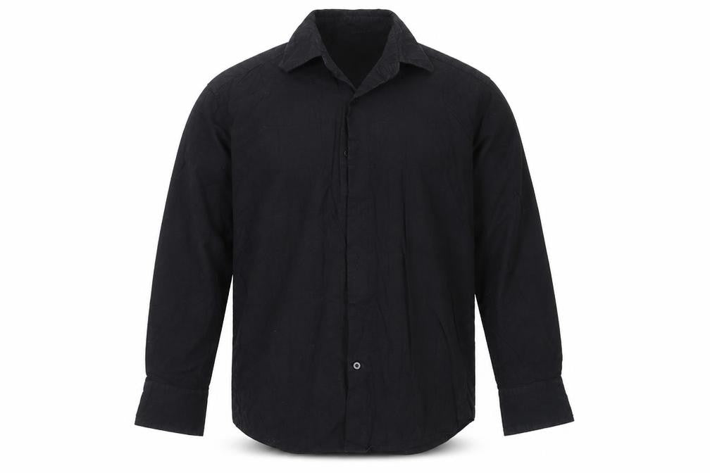 Fiori Mens Black  Cotton  Button-Up Size S Collared