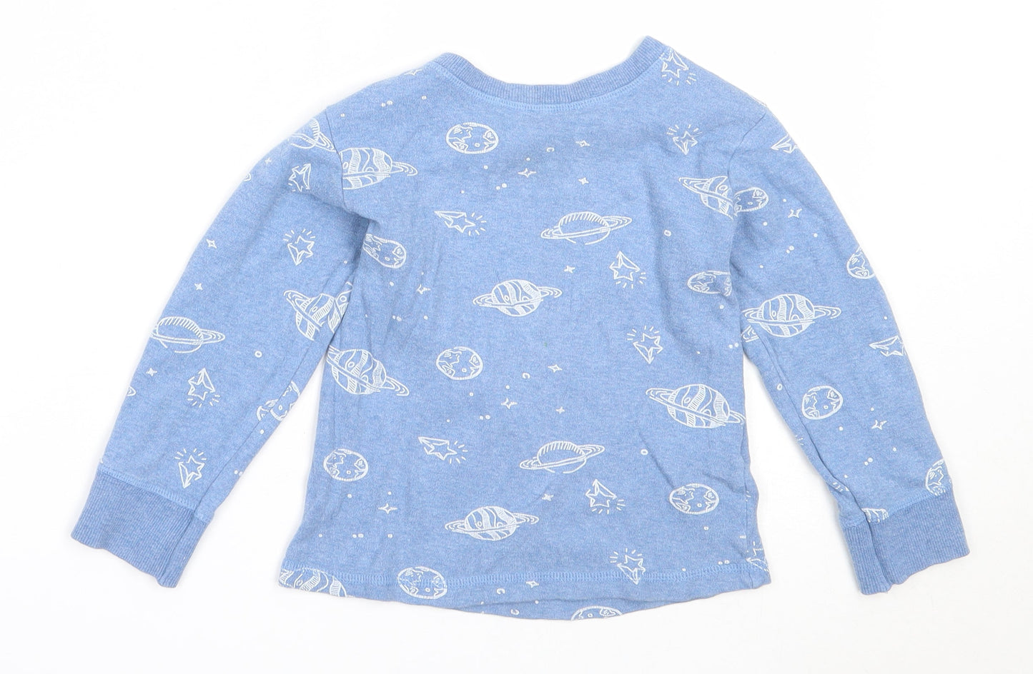 NEXT Boys Blue Solid Cotton  Pyjama Top Size 4-5 Years