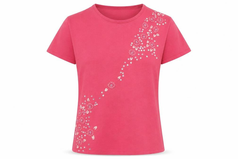 Fabrizo Womens Pink Floral Acrylic Pullover Sweatshirt Size L  Pullover