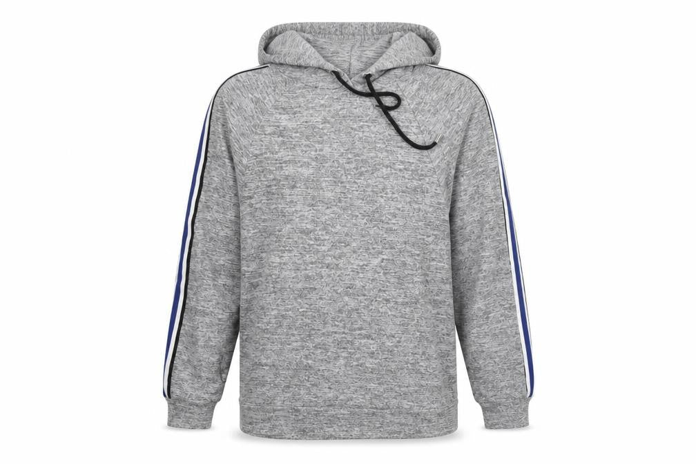 F&F Womens Grey Striped Polyester Pullover Hoodie Size 8  Pullover