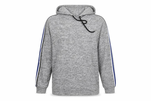 F&F Womens Grey Striped Polyester Pullover Hoodie Size 8  Pullover