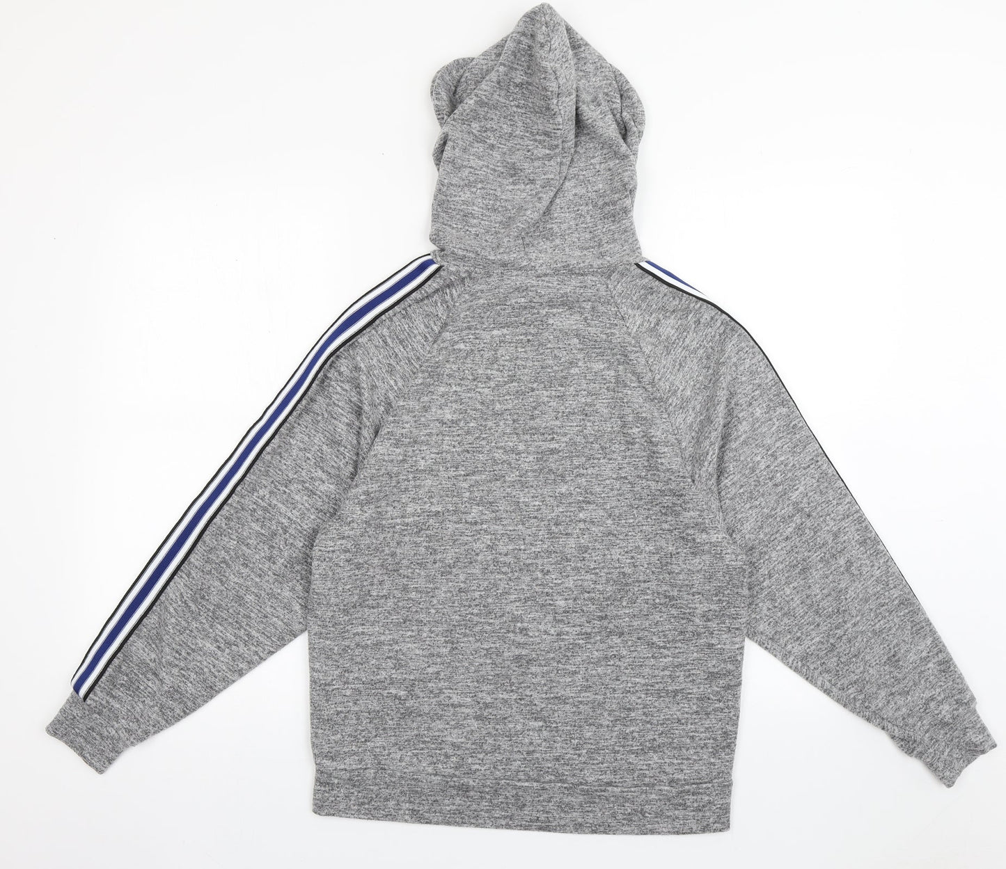 F&F Womens Grey Striped Polyester Pullover Hoodie Size 8  Pullover