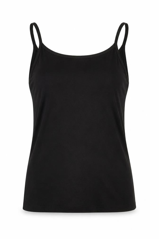 Jones & Co Womens Black  Cotton Basic Tank Size L Scoop Neck