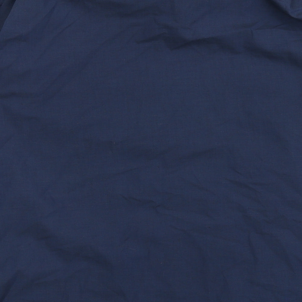 Marks and Spencer Mens Blue  Cotton  Button-Up Size 16 Collared Button