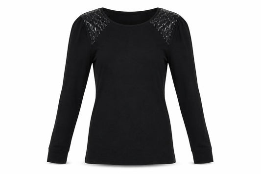 F&F Womens Black  Viscose Pullover Sweatshirt Size 10  Pullover - Sequin detail