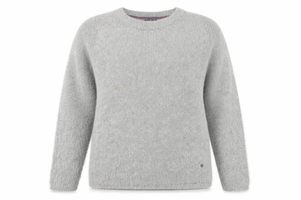 TOM TAILOR Womens Grey Scoop Neck  Acrylic Pullover Jumper Size 2XL