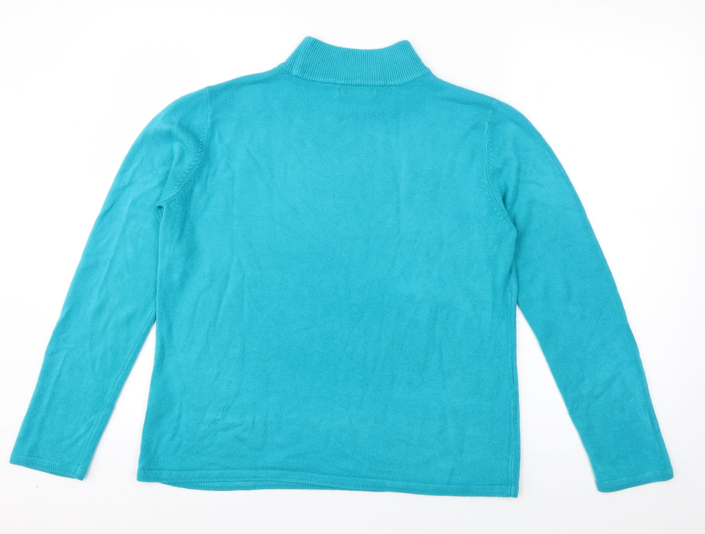 Bonmarché Womens Blue High Neck  Acrylic Pullover Jumper Size S