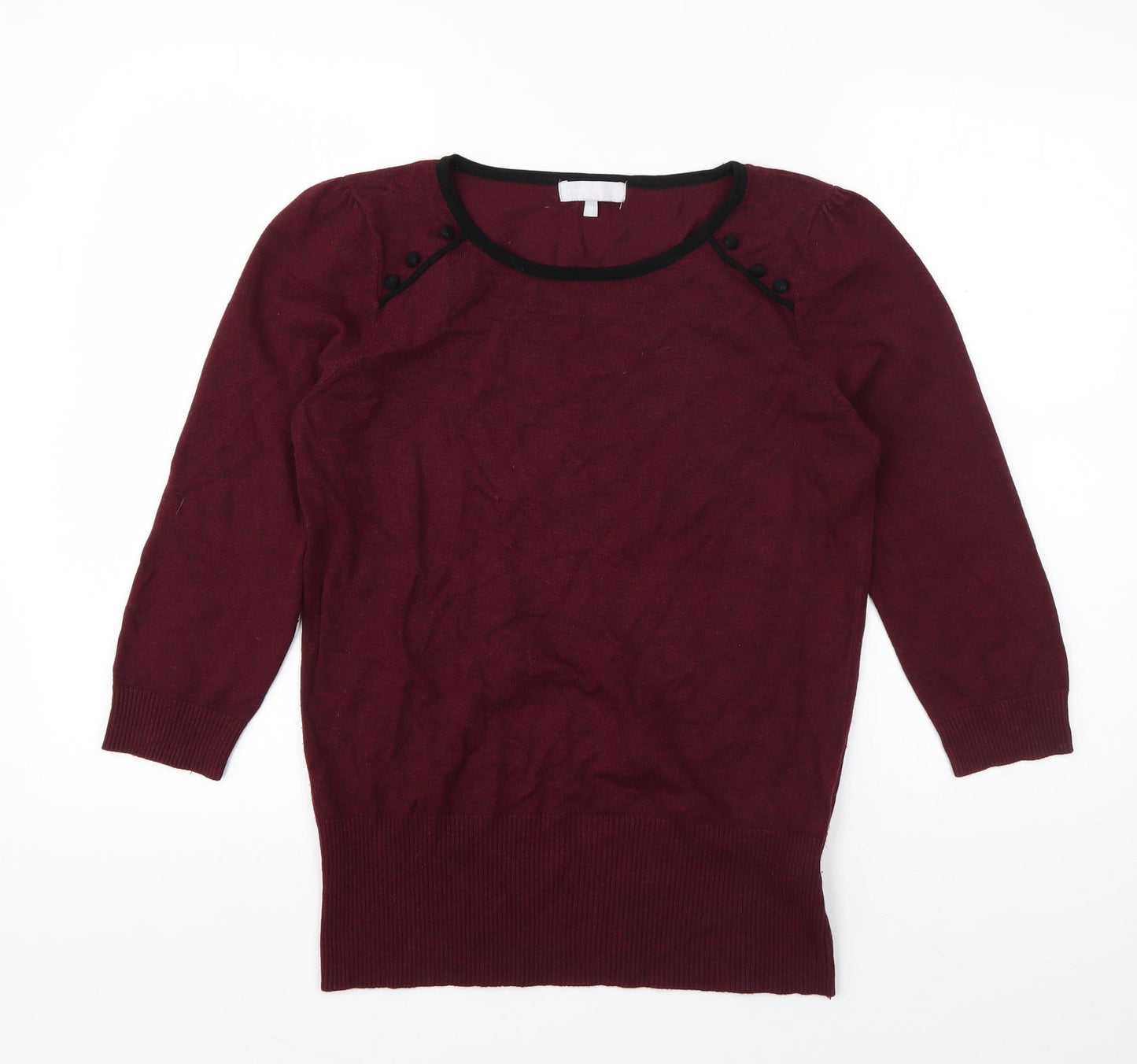 Red Herring Womens Purple Boat Neck  Viscose Pullover Jumper Size 14