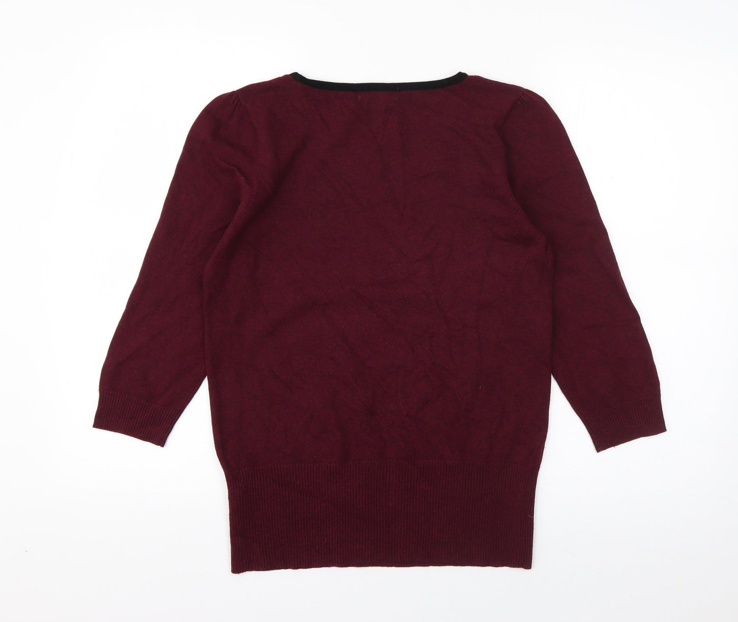 Red Herring Womens Purple Boat Neck  Viscose Pullover Jumper Size 14